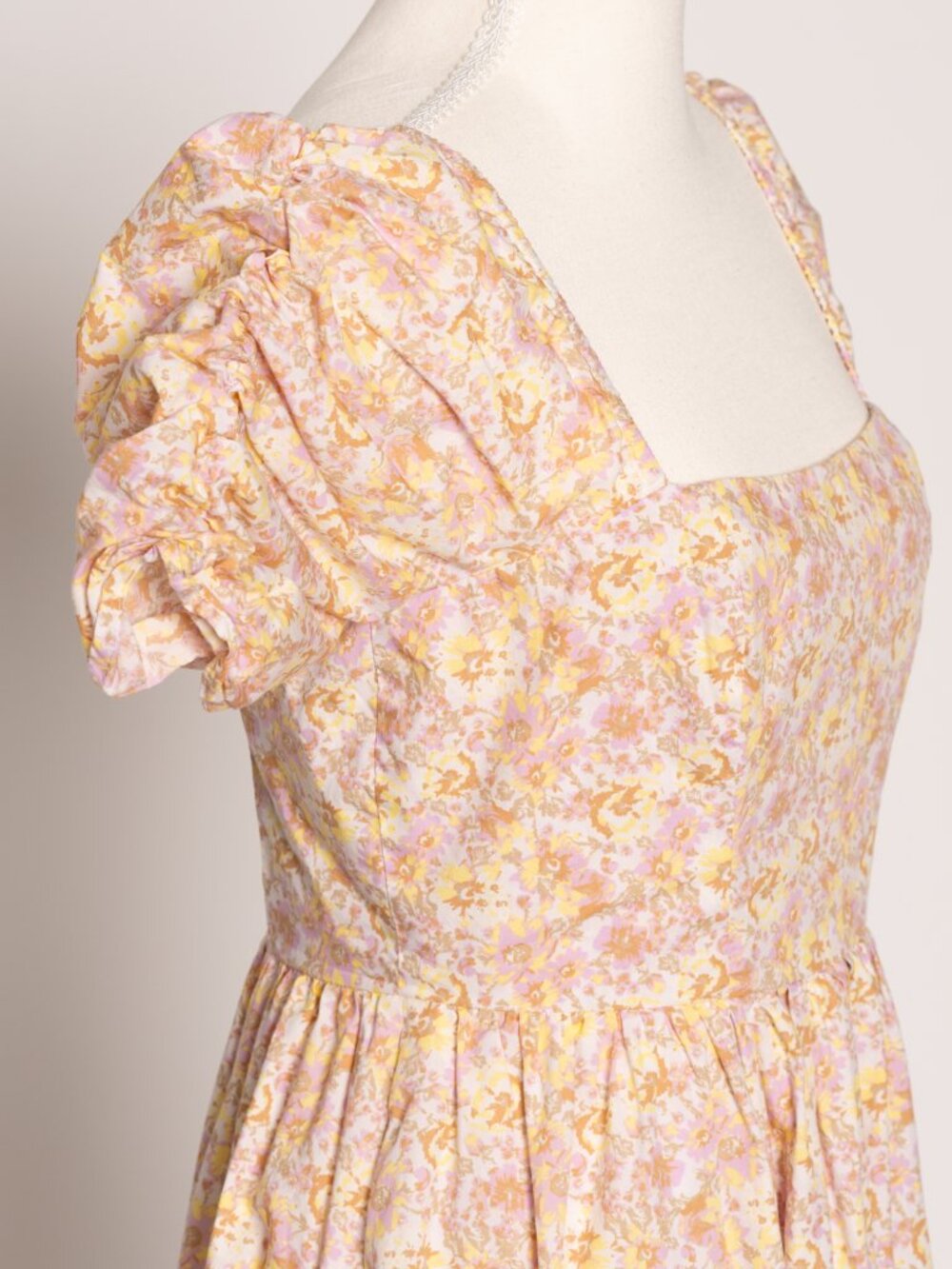 Free People She's A Dream Floral Midi Dress Sz 4 w/ Pockets Cottagecore Prairie - Picture 8 of 15